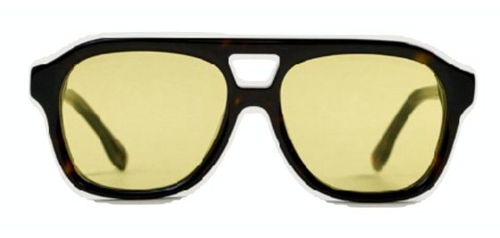 Lentes aviador carey, mica amarilla