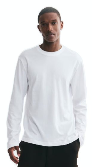 Playera blanca de manga larga · hombre
